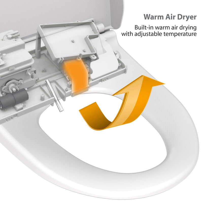 Load image into Gallery viewer, Vovo Stylement Electronic Smart Bidet Seat in White with Heated, Warm Dry and Water and LED Nightlight Functions, VB-3100SR
