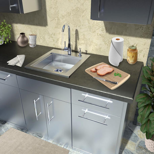 Sunstone 20" ADA Compliant Sink with Cover & Hot/Cold Faucet ADASK20