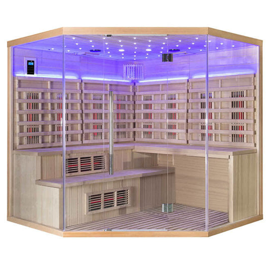 SAUNA EVOLUTION® 5-6 People Traditional Steam And Far Infrared Sauna Room Luxury 4