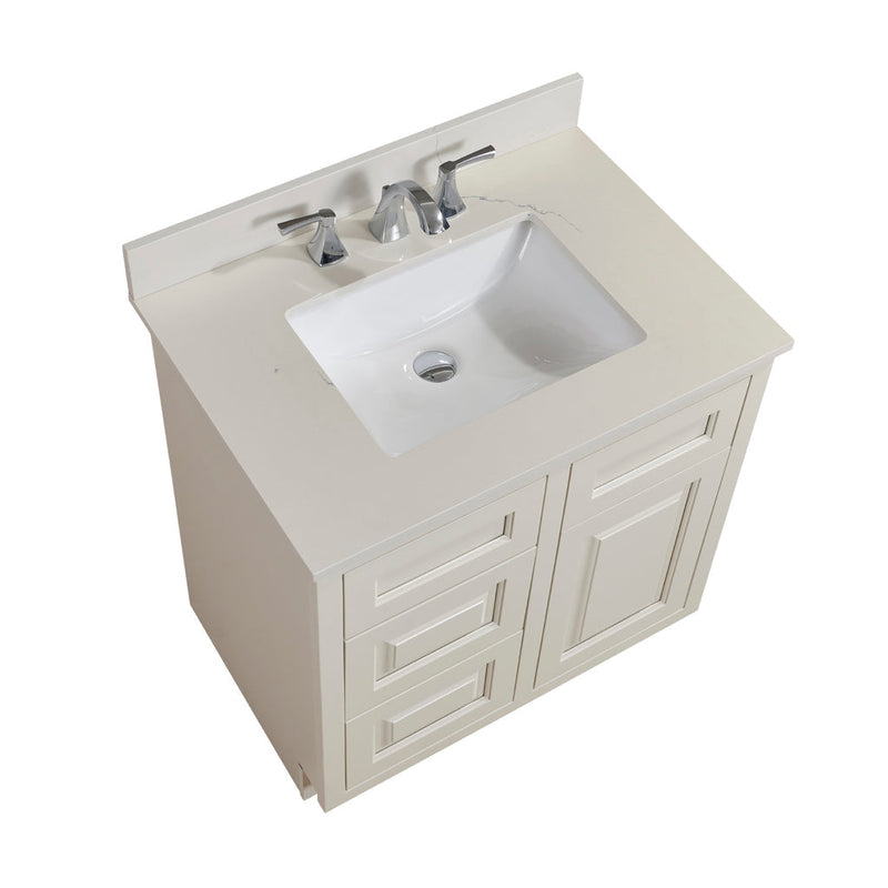 Load image into Gallery viewer, Altair 31" Stone effects Vanity Top in Milano White with White Sink 61031-CTP-MW

