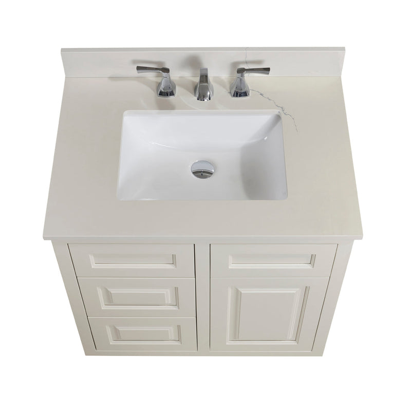 Load image into Gallery viewer, Altair 31" Stone effects Vanity Top in Milano White with White Sink 61031-CTP-MW
