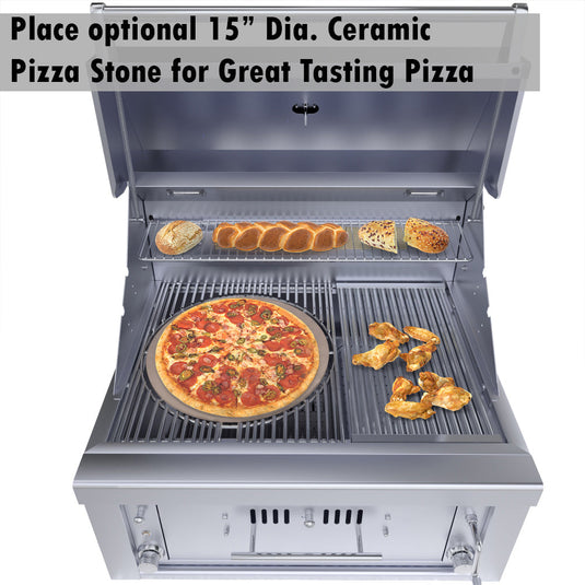Sunstone 30” Gas Burners Hybrid Single Zone Charcoal/Wood Burning w/Infra-Red Burner Grill SUNCHSZ30