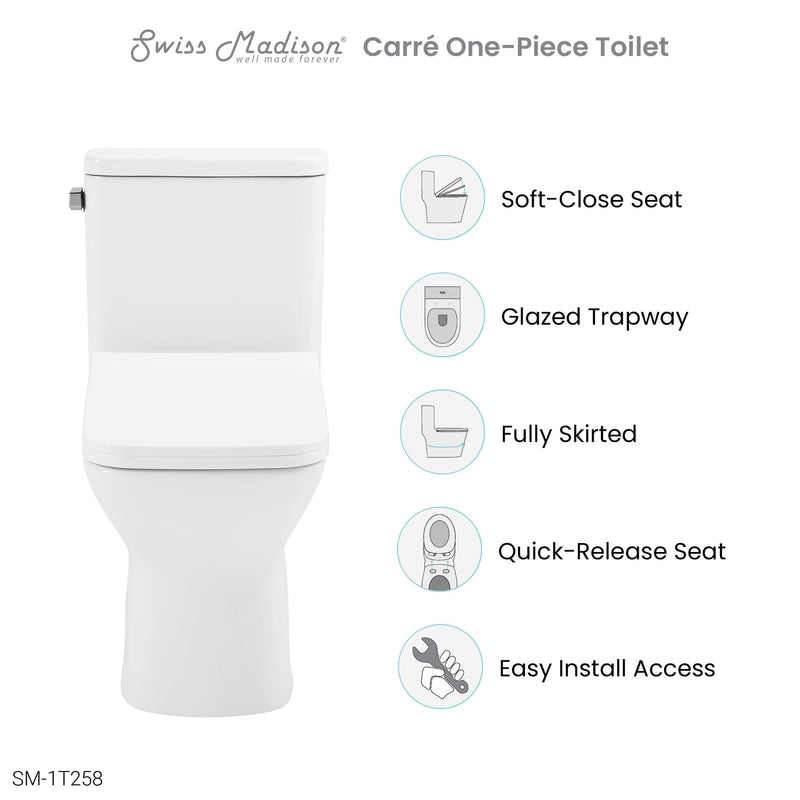 Load image into Gallery viewer, Swiss Madison Carre One Piece Square Toilet Side Flush - SM-1T258
