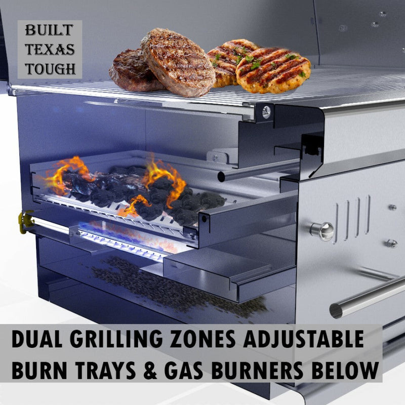 Load image into Gallery viewer, Sunstone 42" Gas Hybrid Dual Zone Charcoal/Wood Burning Grill EMCHDZ42

