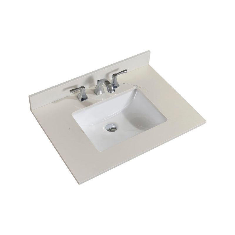 Load image into Gallery viewer, Altair 31" Stone effects Vanity Top in Milano White with White Sink 61031-CTP-MW
