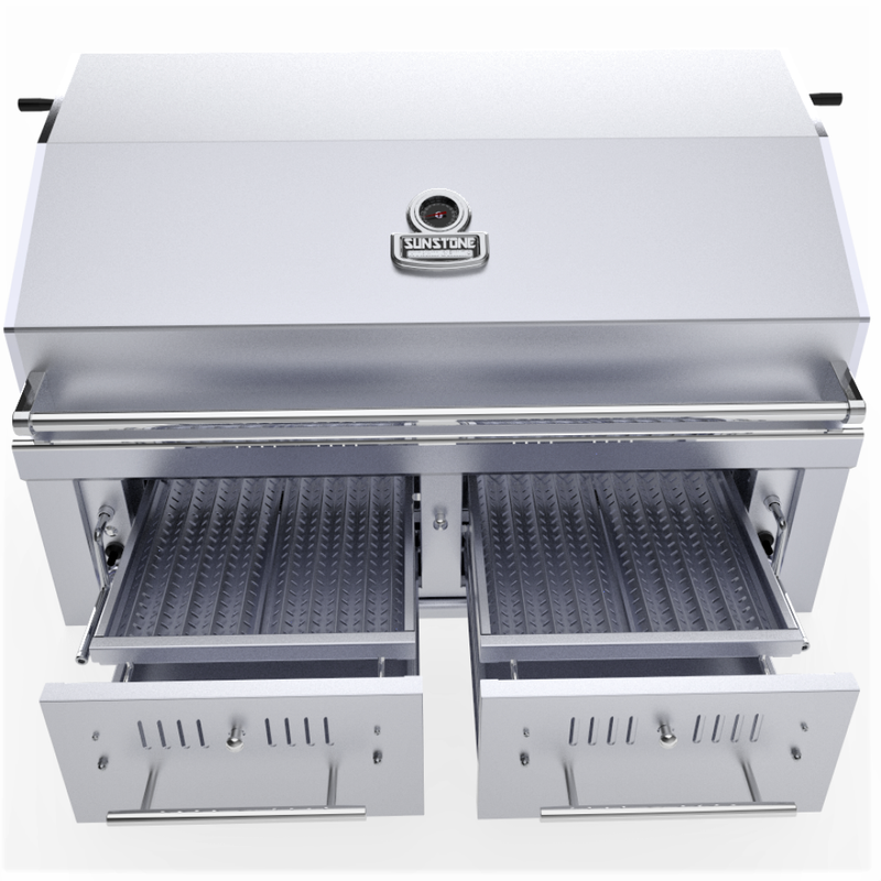 Load image into Gallery viewer, Sunstone 42" Gas Hybrid Dual Zone Charcoal/Wood Burning Grill EMCHDZ42
