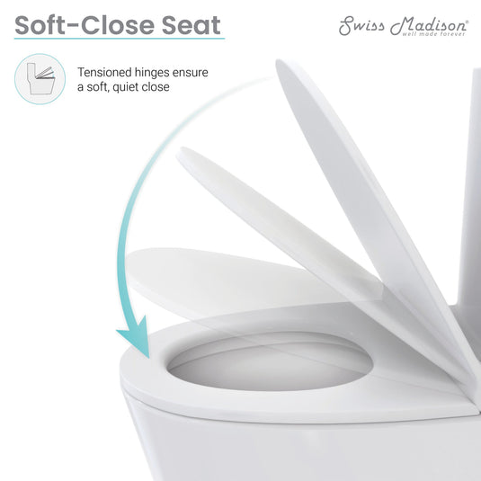 Swiss Madison Calice Two-Piece Elongated Rear Outlet Toilet Dual-Flush 0.8/1.28 gpf - SM-2T120