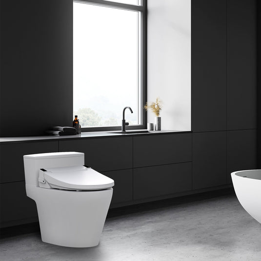 Vovo Stylement Electronic Smart Bidet Seat in White with Heated, Warm Dry and Water and LED Nightlight Functions, VB-6000SR