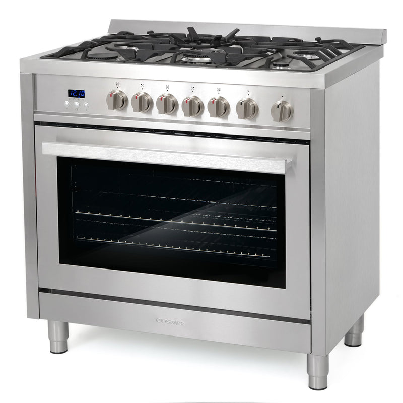 Load image into Gallery viewer, Cosmo 36'' 3.8 cu. ft. Single Oven Gas Range with 5 Burner Cooktop and Heavy Duty Cast Iron Grates in Stainless Steel COS-965AGFC
