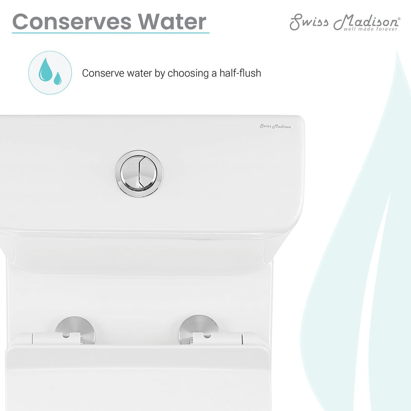 Load image into Gallery viewer, Swiss Madison Calice Two-Piece Elongated Rear Outlet Toilet Dual-Flush 0.8/1.28 gpf - SM-2T120
