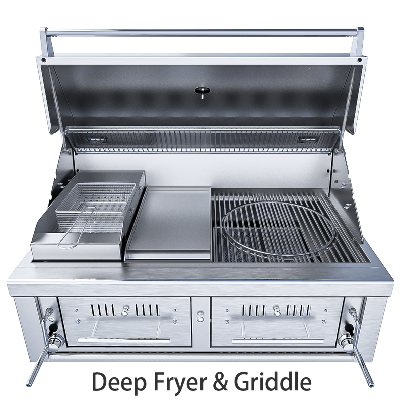 Load image into Gallery viewer, Sunstone 42" Gas Hybrid Dual Zone Charcoal/Wood Burning Grill EMCHDZ42
