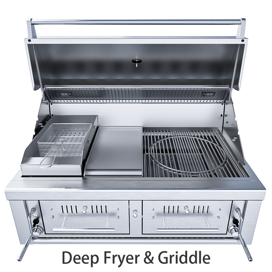 Sunstone 42" Gas Hybrid Dual Zone Charcoal/Wood Burning Grill EMCHDZ42