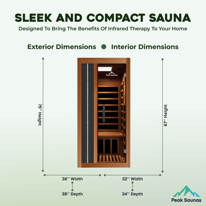Load image into Gallery viewer, Peak Saunas Aspen Luxury 1-Person FAR Infrared Sauna with Smart WiFi App Control
