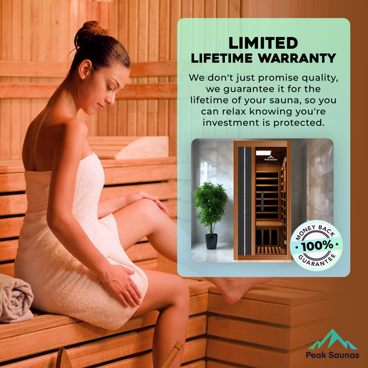 Peak Saunas Aspen Luxury 1-Person FAR Infrared Sauna with Smart WiFi App Control