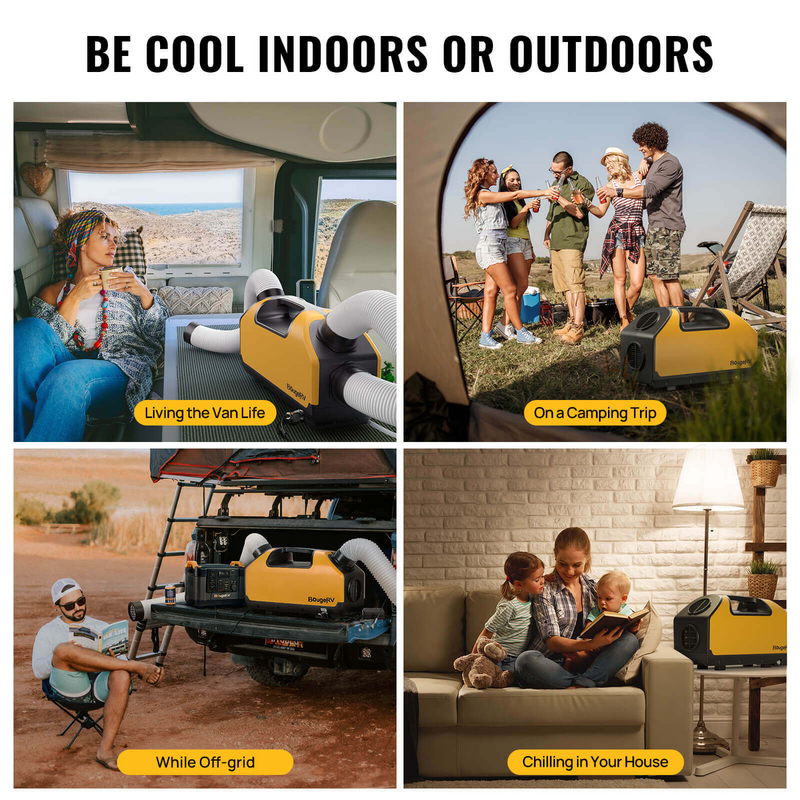 Load image into Gallery viewer, BougeRV 200W Portable Solar Panel with Air Conditioner Kits E0501-ISE193
