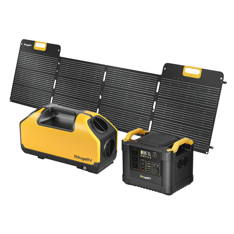 Load image into Gallery viewer, BougeRV 200W Portable Solar Panel with Air Conditioner Kits E0501-ISE193

