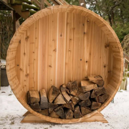Load image into Gallery viewer, SAUNA EVOLUTION®  Cedar Barrel Wood Storage
