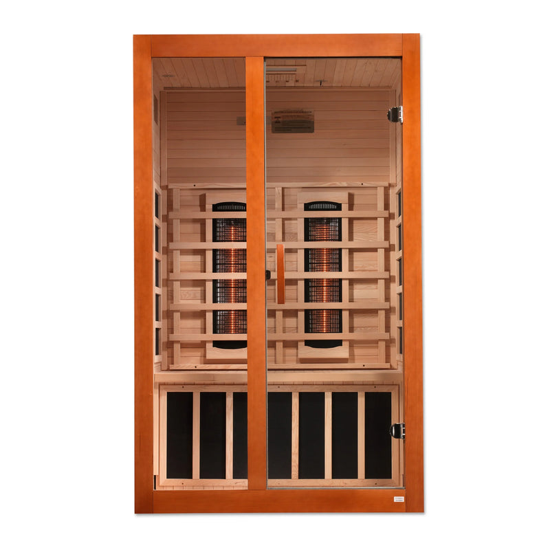 Load image into Gallery viewer, Dynamic Santiago 2 Person Indoor Full Spectrum Infrared Sauna – Hemlock, Bluetooth, Chromotherapy
