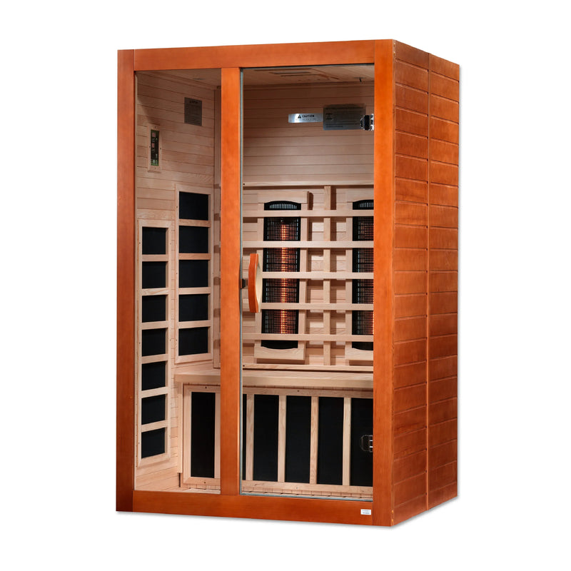Load image into Gallery viewer, Dynamic Santiago 2 Person Indoor Full Spectrum Infrared Sauna – Hemlock, Bluetooth, Chromotherapy
