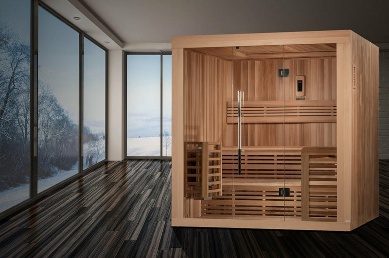 Load image into Gallery viewer, SAUNA EVOLUTION®  6 Person Indoor Double bench Steam Sauna Glass 18
