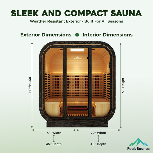 Peak Saunas El Capitan Luxury 4-Person Outdoor Full Spectrum Infrared Sauna with Smart WiFi App Control