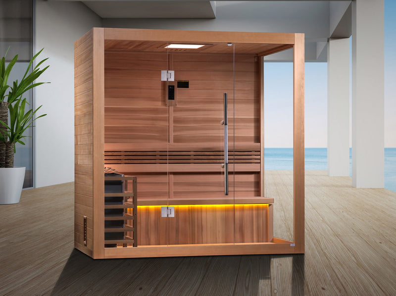 Load image into Gallery viewer, SAUNA EVOLUTION®  Indoor Modern Solid Wood Steam Sauna Glass 15
