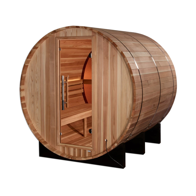 Load image into Gallery viewer, Golden Designs Zurich – 4 person Indoor Traditional Sauna – Hemlock, Touchscreen, Bluetooth, LED Lighting
