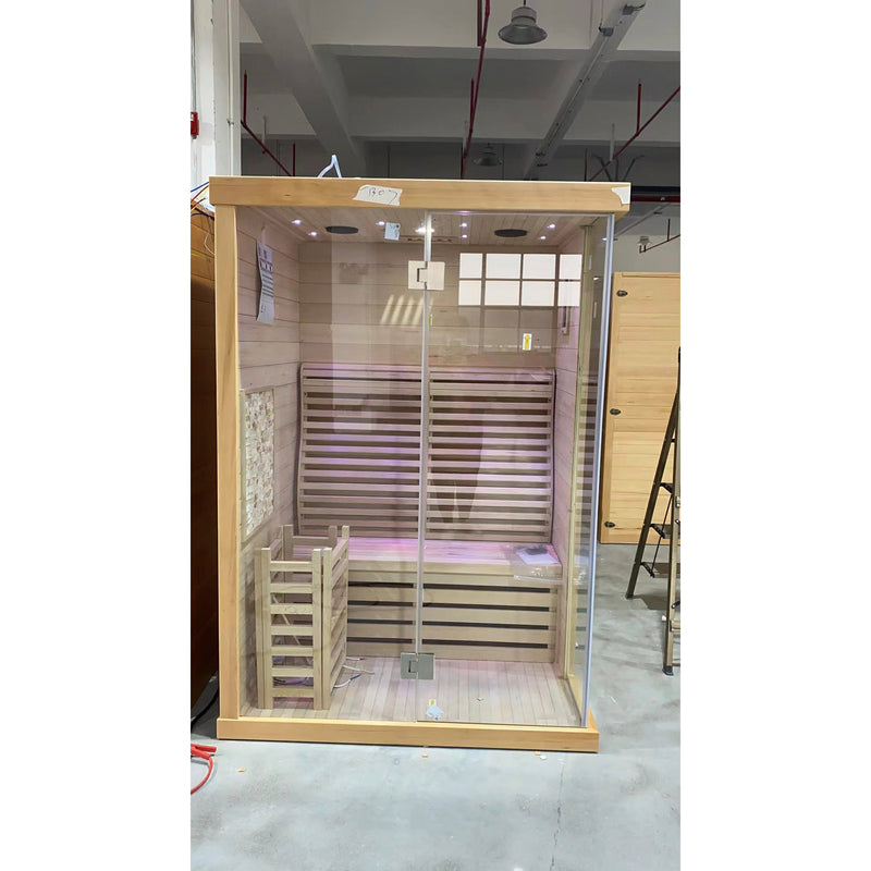 Load image into Gallery viewer, SAUNA EVOLUTION® Commercial Finnish Bath Home Sauna Indoor Steam Room Glass 03

