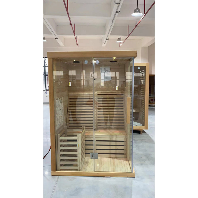 Load image into Gallery viewer, SAUNA EVOLUTION® Commercial Finnish Bath Home Sauna Indoor Steam Room Glass 03
