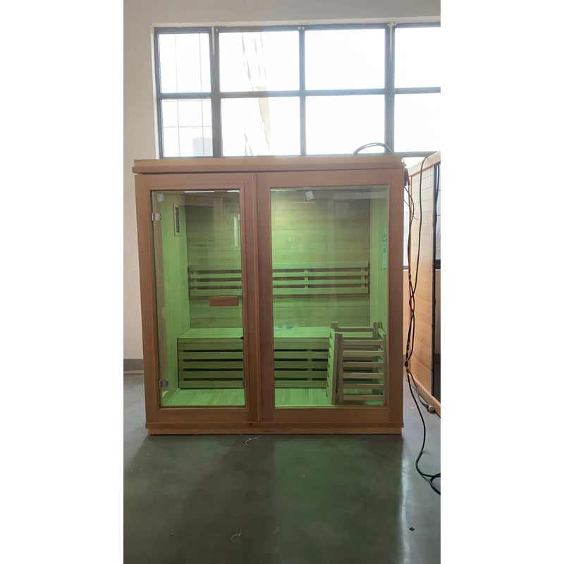Load image into Gallery viewer, SAUNA EVOLUTION®  Finland Traditional Indoor Wooden Sauna Glass 07
