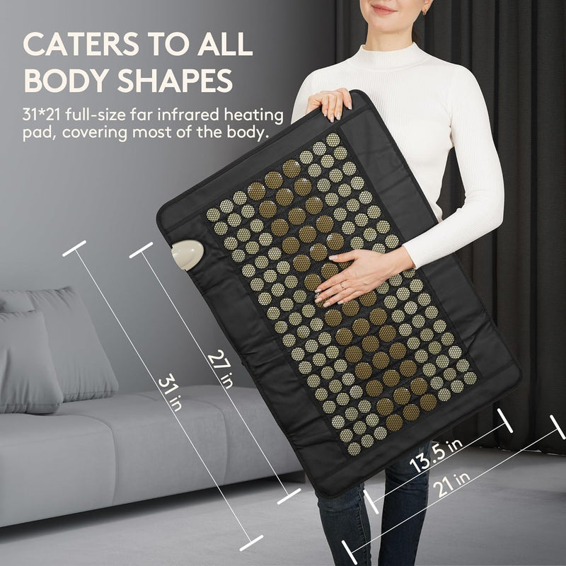 Load image into Gallery viewer, Far Infrared Natural Jade and Tourmaline Heating Pad, 31&quot; x 21&quot;
