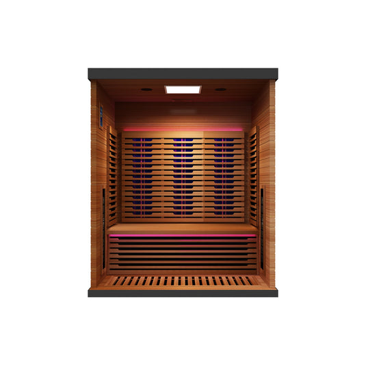 Peak Saunas Matterhorn Luxury 3-Person Full Spectrum Infrared Sauna with Two XL Medical-Grade Red Light Therapy Panels & Smart WiFi App Control
