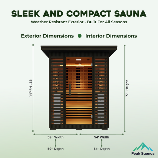 Peak Saunas Kilimanjaro Luxury 5-Person Outdoor Full Spectrum Infrared Sauna with Smart WiFi App Control