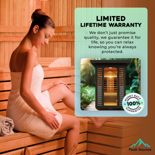 Peak Saunas Patagonia Luxury 2-Person Outdoor Full Spectrum Infrared Sauna with Smart WiFi App Control