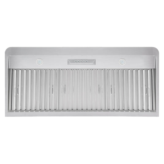 Cosmo 48"  Under Cabinet Range Hood with Push Button Controls, Permanent Filters, 3-Speed Fan and LED Lights in Stainless Steel COS-QB48