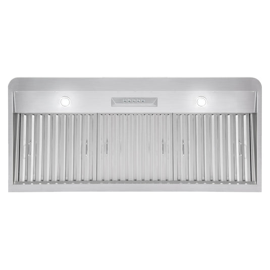 Cosmo 48"  Under Cabinet Range Hood with Push Button Controls, Permanent Filters, 3-Speed Fan and LED Lights in Stainless Steel COS-QB48