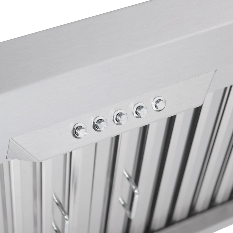 Load image into Gallery viewer, Cosmo 48"  Under Cabinet Range Hood with Push Button Controls, Permanent Filters, 3-Speed Fan and LED Lights in Stainless Steel COS-QB48
