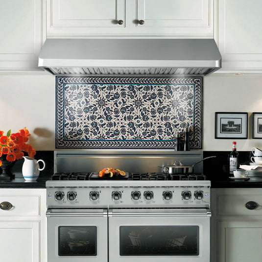 Cosmo 48"  Under Cabinet Range Hood with Push Button Controls, Permanent Filters, 3-Speed Fan and LED Lights in Stainless Steel COS-QB48
