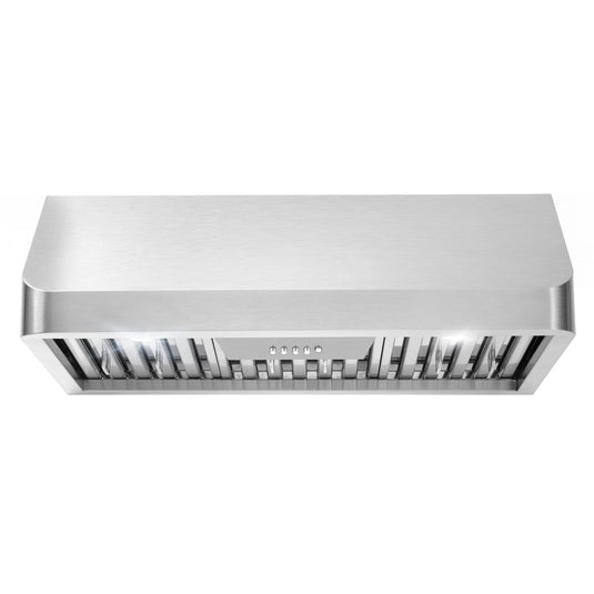 Cosmo 30" Ducted Under Cabinet Range Hood in Stainless Steel with Push Button Controls, LED Lighting and Permanent Filters COS-QB75