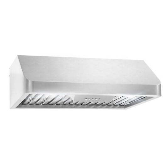 Cosmo 30" Ducted Under Cabinet Range Hood in Stainless Steel with Push Button Controls, LED Lighting and Permanent Filters COS-QB75