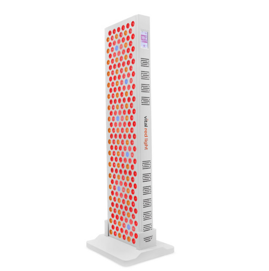 Vita Red Light therapy device with red and white design on a white background