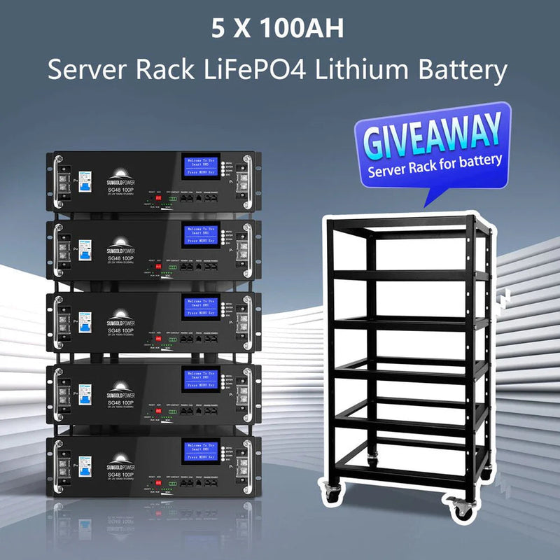 Load image into Gallery viewer, SunGoldPower Off Grid Solar Kit 16KW 48VDC 120V/240V LifePO4 25.6KWH Lithium Battery 32 X 415 Watts Solar Panels SGR-16K25E
