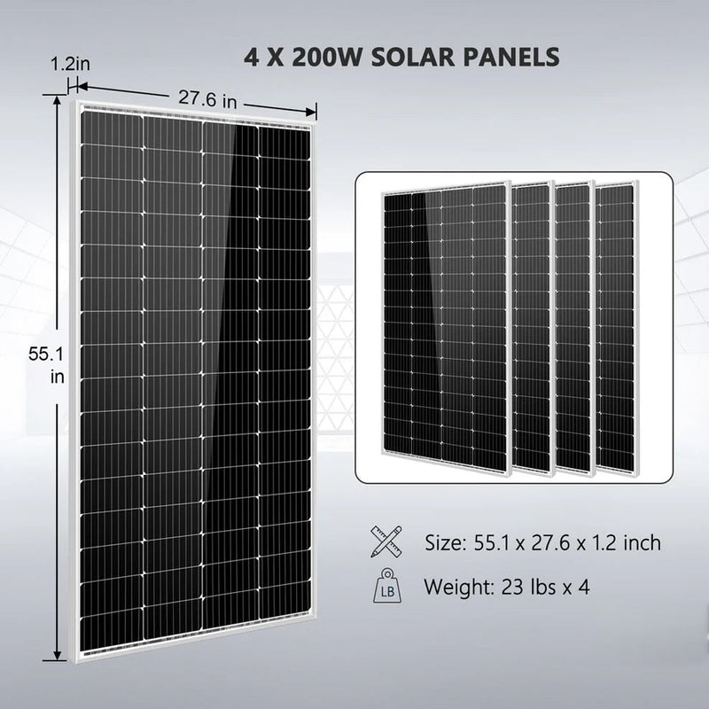 Load image into Gallery viewer, SunGoldPower Solar Kit 3000W 24V Inverter 120V output Lithium Battery 800 Watt Solar Panel SGKT-3PRO

