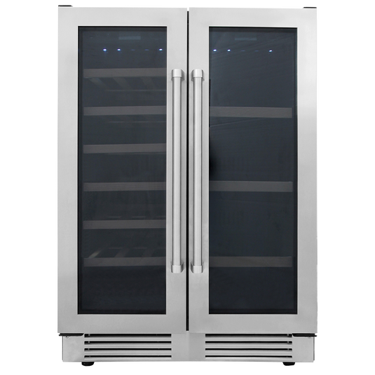 Thor Kitchen 24"French Door Wine and Beverage Center, 21 Wine Bottle Capacity and 95 Can Capacity TBC2401DI