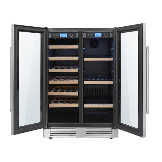 Thor Kitchen 24"French Door Wine and Beverage Center, 21 Wine Bottle Capacity and 95 Can Capacity TBC2401DI