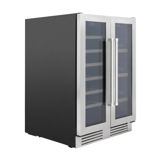 Thor Kitchen 24"French Door Wine and Beverage Center, 21 Wine Bottle Capacity and 95 Can Capacity TBC2401DI