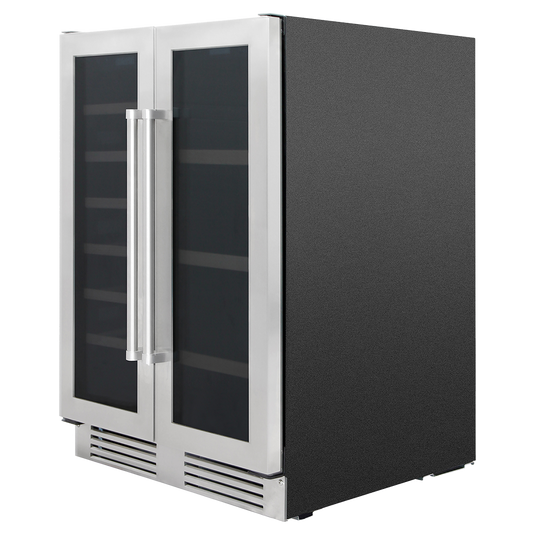 Thor Kitchen 24"French Door Wine and Beverage Center, 21 Wine Bottle Capacity and 95 Can Capacity TBC2401DI