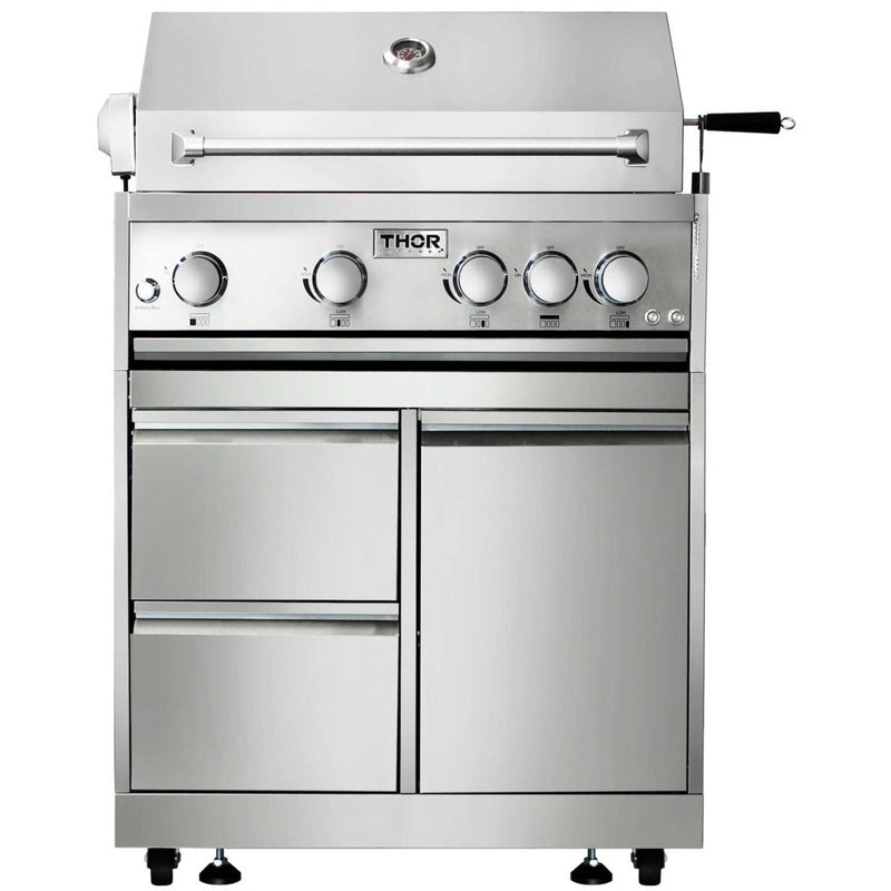 Load image into Gallery viewer, Thor Kitchen 32" 4-Burner Gas BBQ Grill with Rotisserie in Stainless Steel MK04SS304
