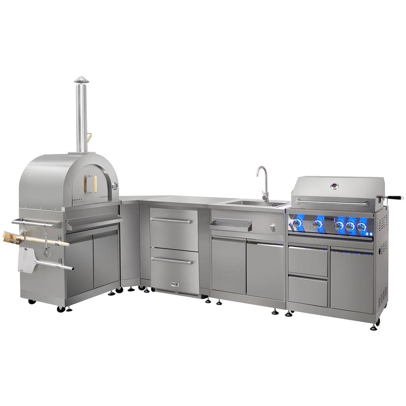 Load image into Gallery viewer, Thor Kitchen Outdoor Kitchen Pizza Oven And Cabinet In Stainless Steel MK07SS304
