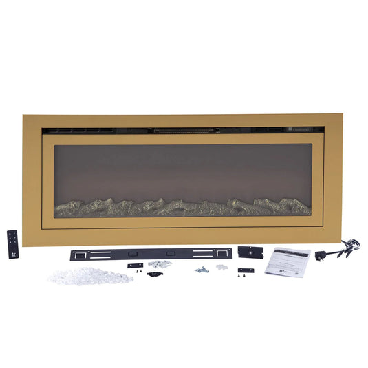 Touchstone Sideline Deluxe Gold 50" Recessed Smart Electric Fireplace 86275